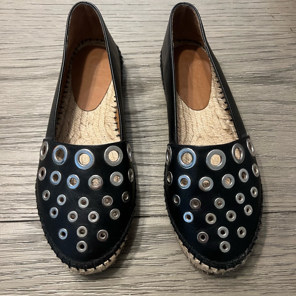Authentic Givenchy Studded Leather Flat Espadrill… - image 3